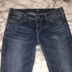 Elyse mid-rise skinny super stretch silver jeans